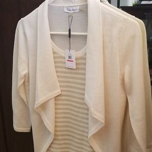 Calvin Klein 3/4 sleeve sweater cardigan